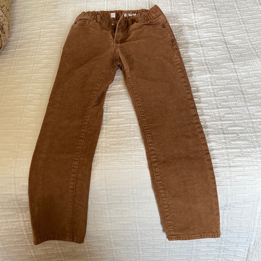 Gap Denim 8 Boys slim rust color corduroy pants